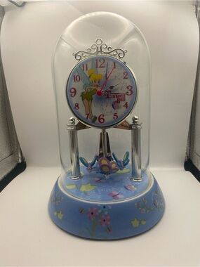 Tinker Bell Themed Blue Decorative Dome Clock Working 9 Inch